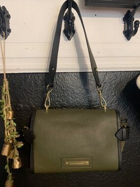 Upscale Amanda Wakeley bag army khaki green leather/suede bag NEW